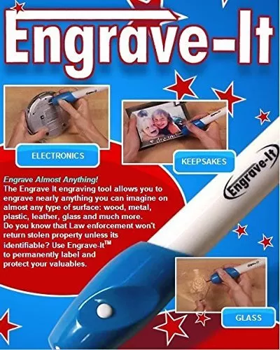 Engrave-It Handheld Battery Operated Engraving Pen Tool. Engraves on almost any surface