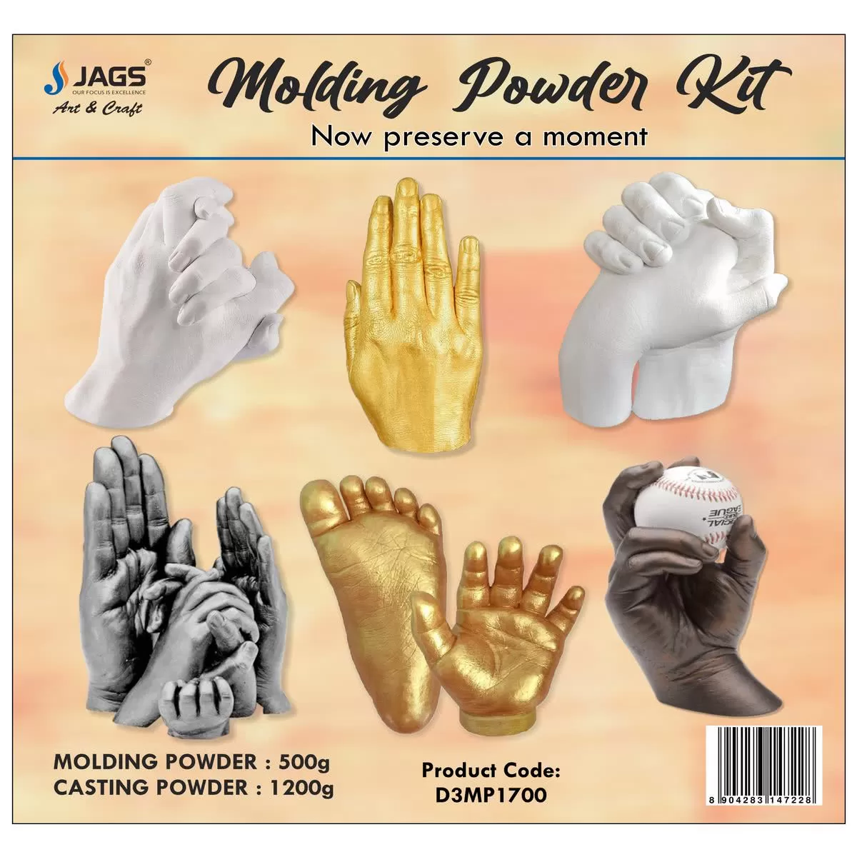 3D MOULDING & CASTING POWDER KIT | 1700 GRAMS | FOR COUPLE HANDS