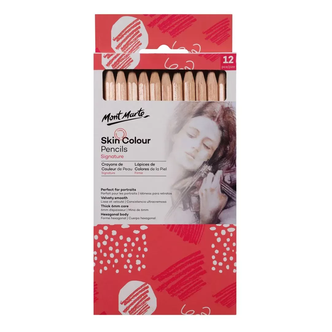 12PC MONT MARTE SKIN COLOURS COLOURED PENCILS ARTIST DRAWING ART CRAFT