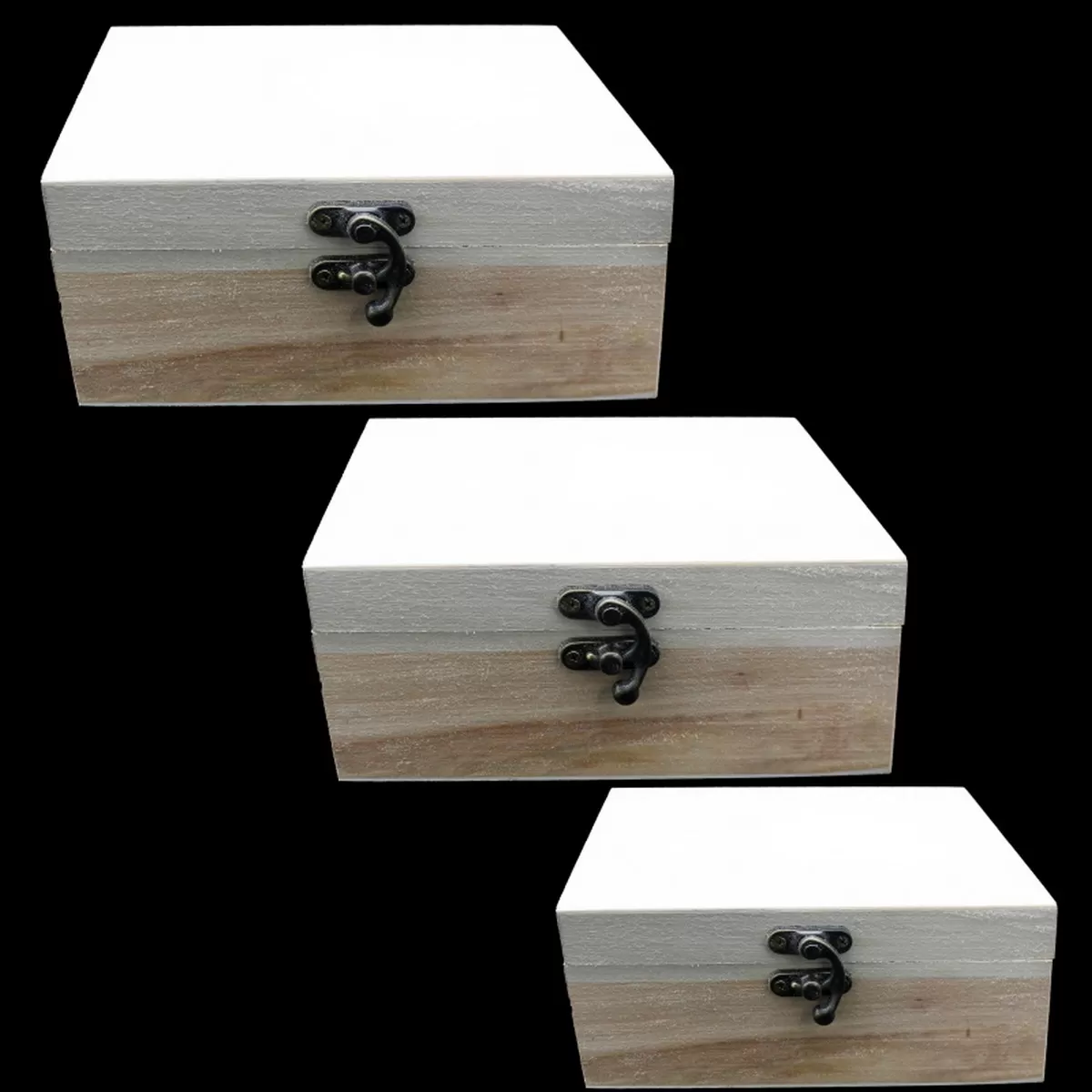 WOODEN EMPTY BOX 3PCS 7.5X6X3.5CM