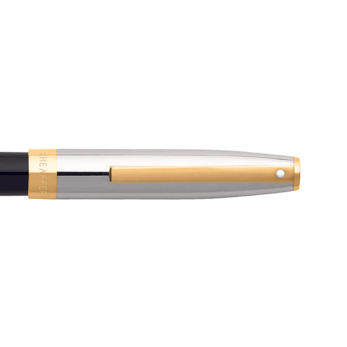 SHEAFFER® SAGARIS 9475 GLOSS BLACK BARREL AND CHROME CAP FOUNTAIN PEN WITH GOLD TONE TRIM - MEDIUM