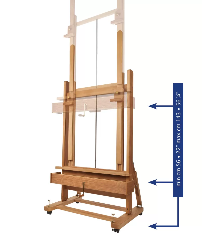 STUDIO EASEL DOUBLE MAST WITH CRANK