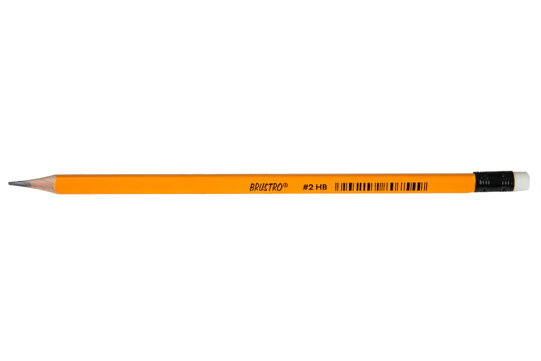 BRUSTRO 2 HB EXTRA DARK PENCIL WITH ERASER TIP (PACK OF 12)