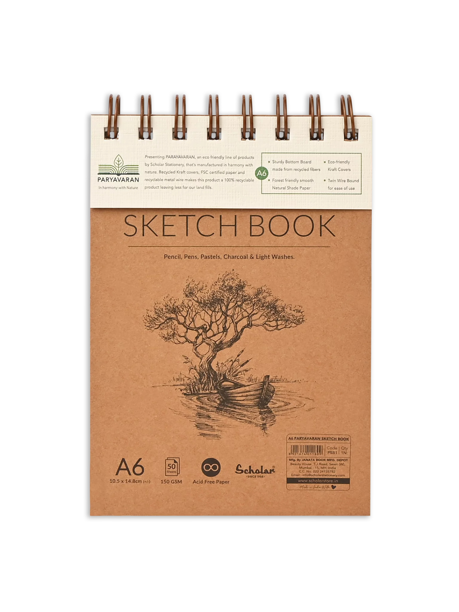 150 GSM PARYAVARAN SKETCH BOOK (PSB) 50 SHEET