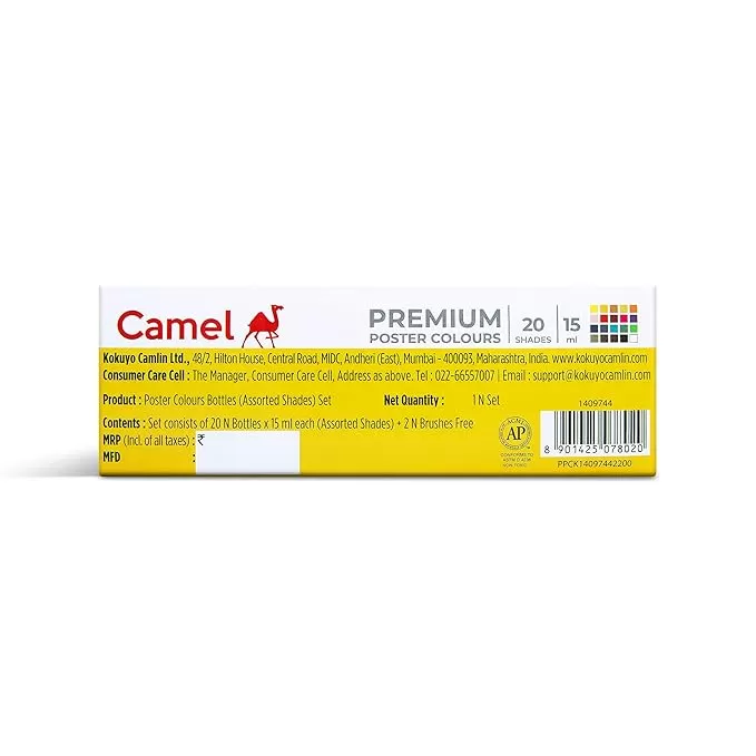 CAMEL PREMIUM POSTER COLOUR  - 20 SHADES (MULTICOLOR)