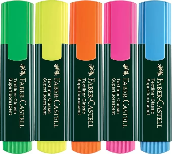 FABER CASTELL TEXTLINER/HIGHLITTER PEN ASSORTED 5 SET