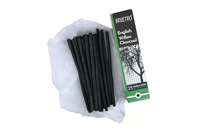 BRUSTRO ENGLISH WILLOW CHARCOAL MEDIUM (25 STICKS)