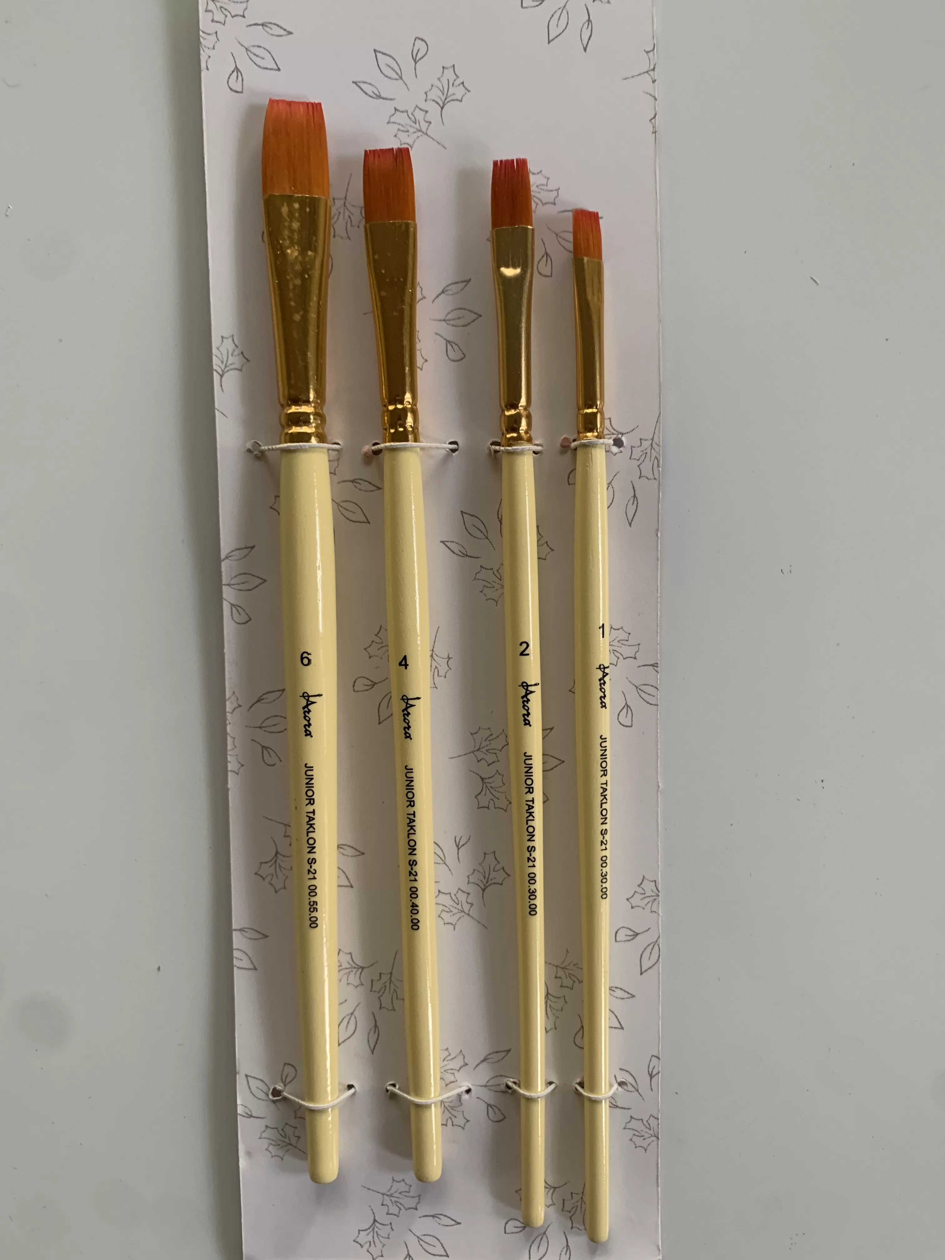 ARORA BRUSH FLAT SET OF 4 FOR  ‎WATER COLOUR , ACRYLIC