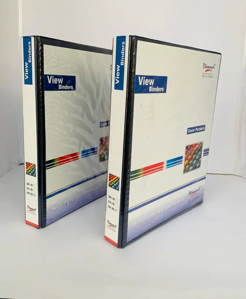 DIAMOND FILE RING BINDER  PVC IMPORTED  CLEAR TOP 1 INCH