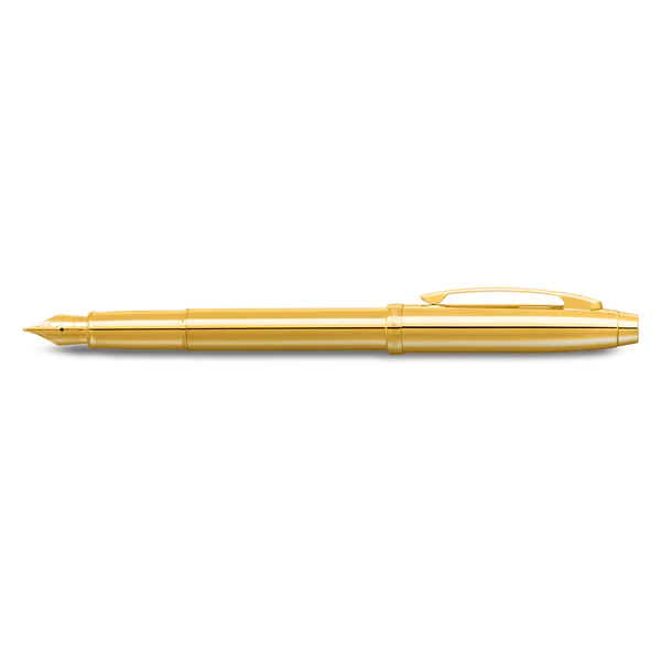 SHEAFFER® 100 9372 GLOSSY PVD GOLD FOUNTAIN PEN WITH PVD GOLD TRIM - MEDIUM