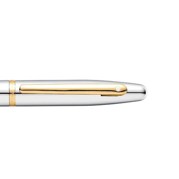 SHEAFFER® VFM POLISHED CHROME WITH GOLD TRIMS FOUNTAIN PEN - MEDIUM