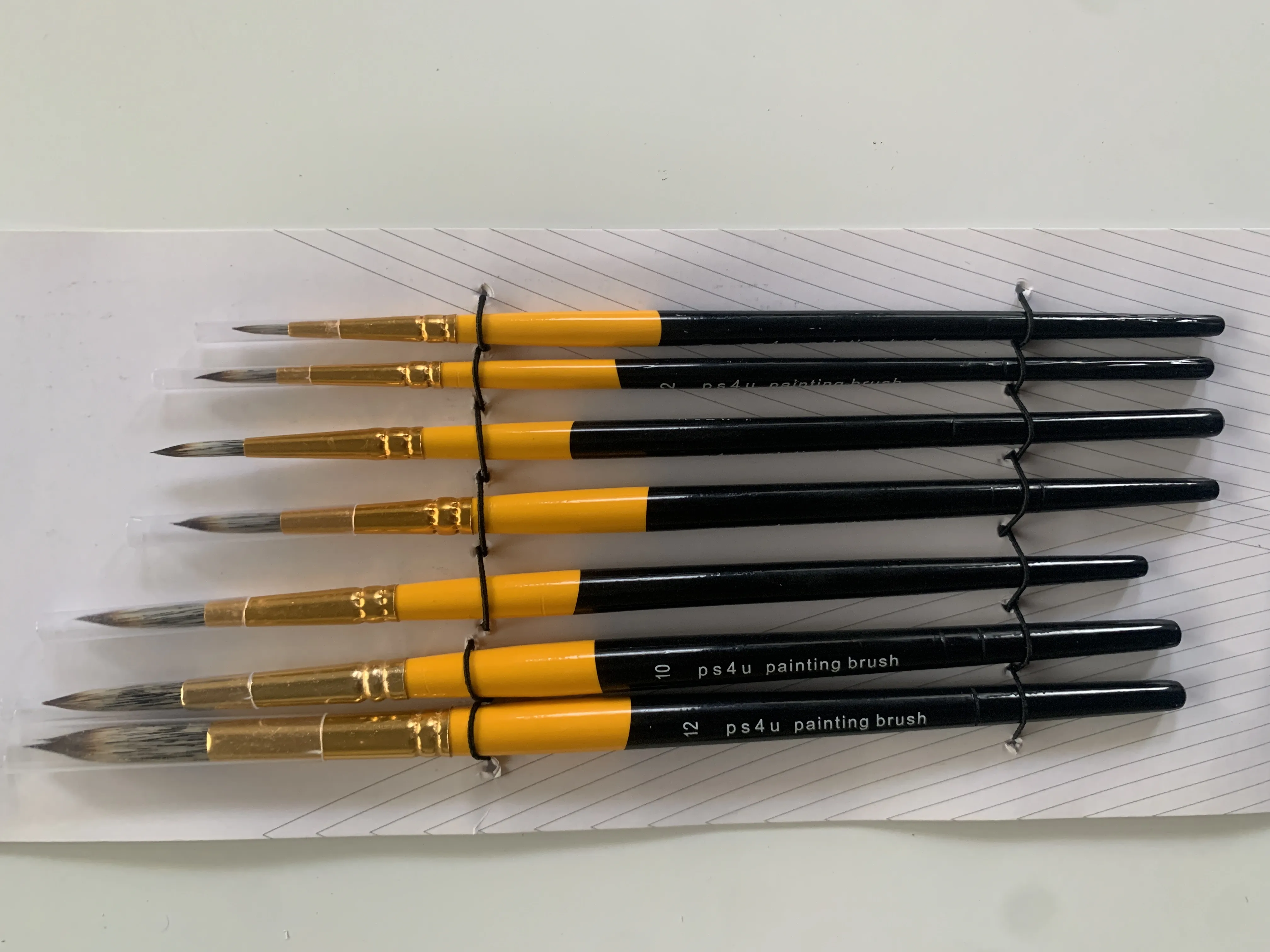 PS4U BRUSH ROUND SET OF 7 WITH  SYNTHETIC HAIR FOR  ‎WATER COLOUR , ACRYLIC