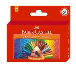 FABER CASTELL WAX CRAYON TRIANG 75MM GRIP