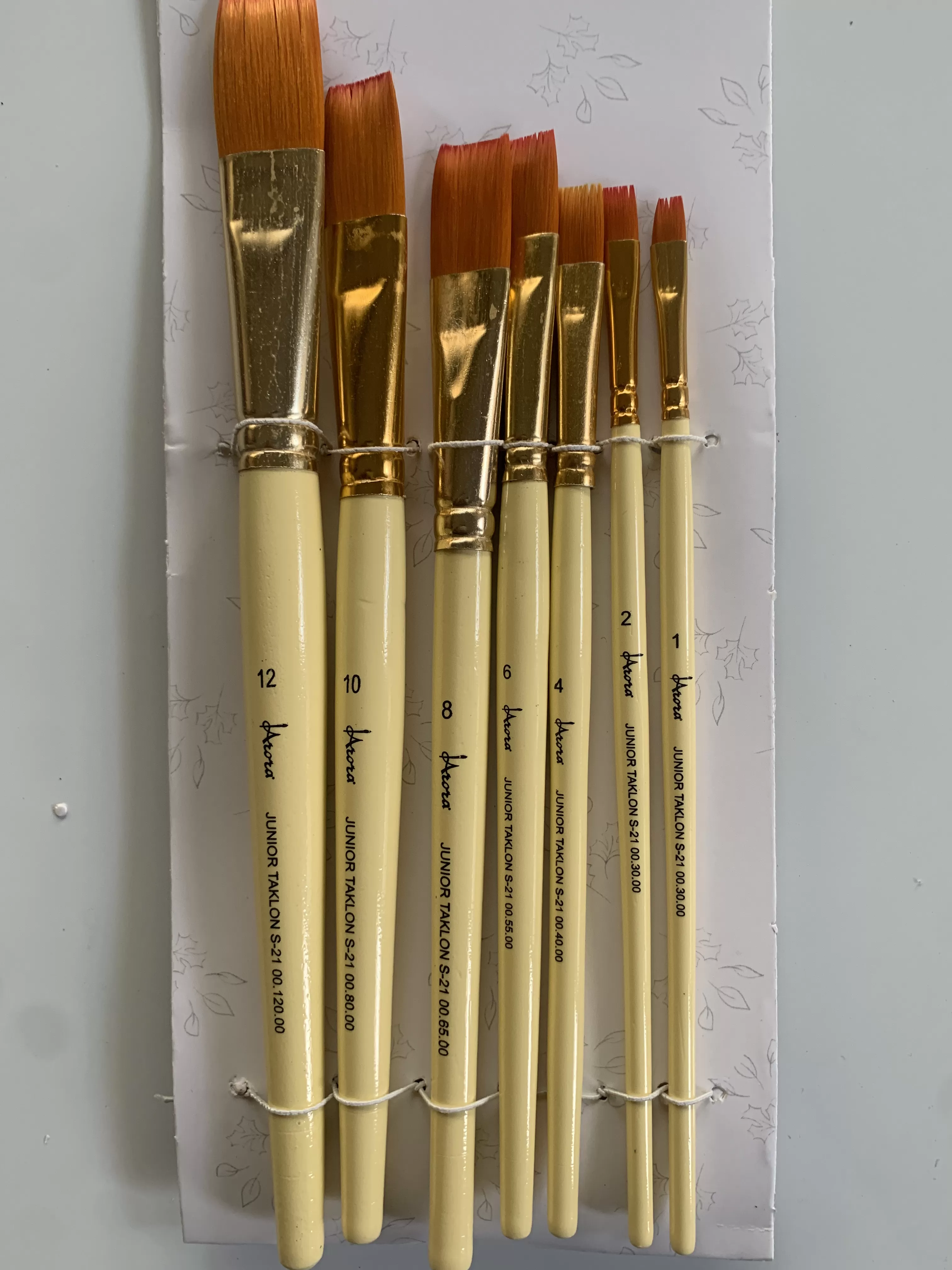 ARORA BRUSH FLAT SET OF 7  FOR  ‎WATER COLOUR , ACRYLIC