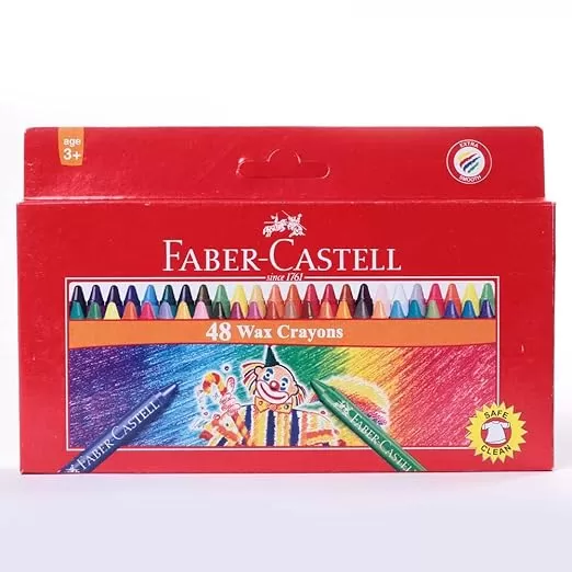 FABER CASTELL WAX CRAYON REG LONG 75MM 16COL SET