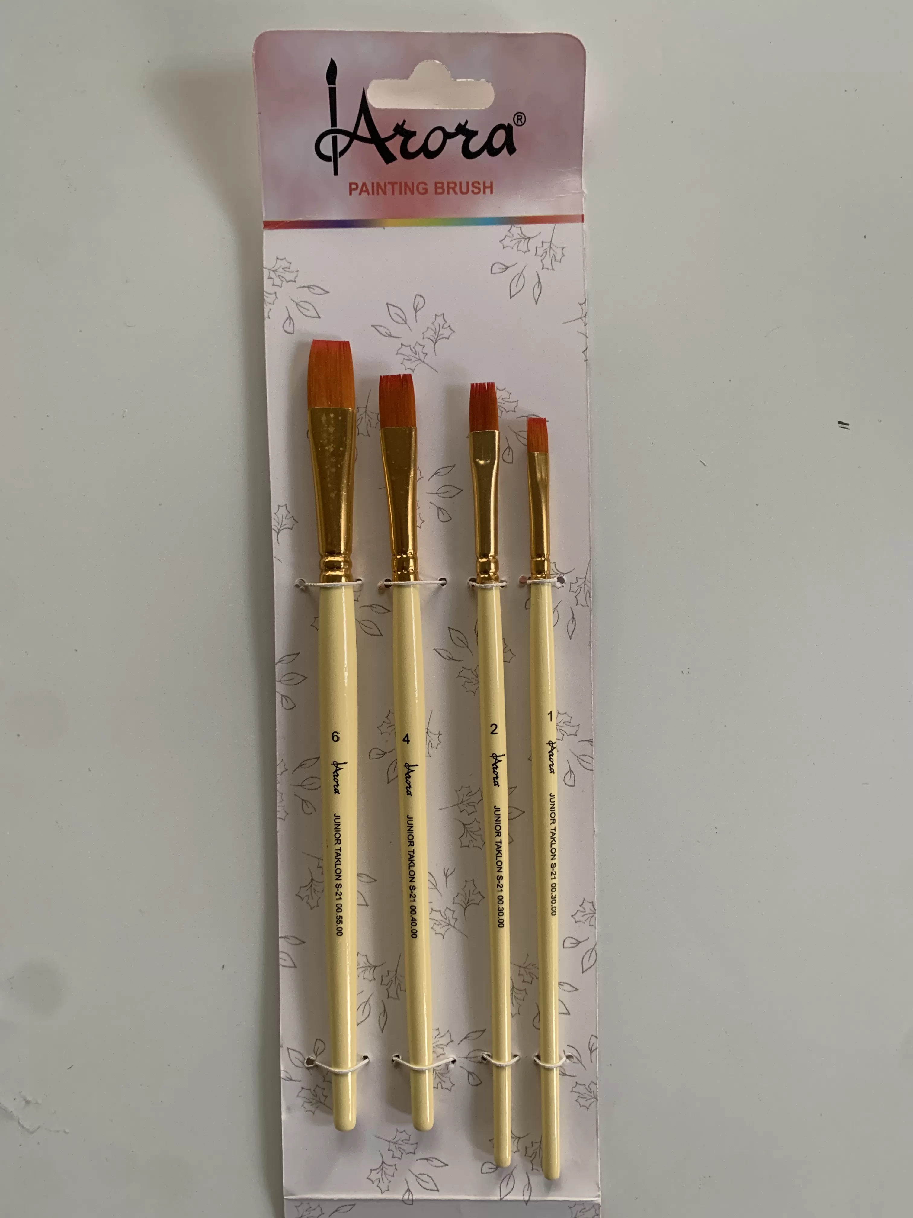 ARORA BRUSH FLAT SET OF 4 FOR  ‎WATER COLOUR , ACRYLIC