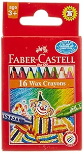 FABER CASTELL WAX CRAYON REG LONG 75MM 16COL SET