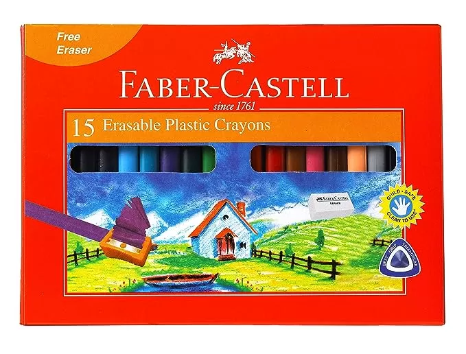 FABER CASTELL ERASABLE CRAYONS 70MM