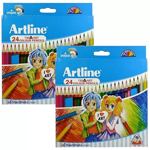 ARTLINE TRIART COLOUR PENCILS EXCELLENT COLOUR MIXING AND BLENDING  CHILD SAFE