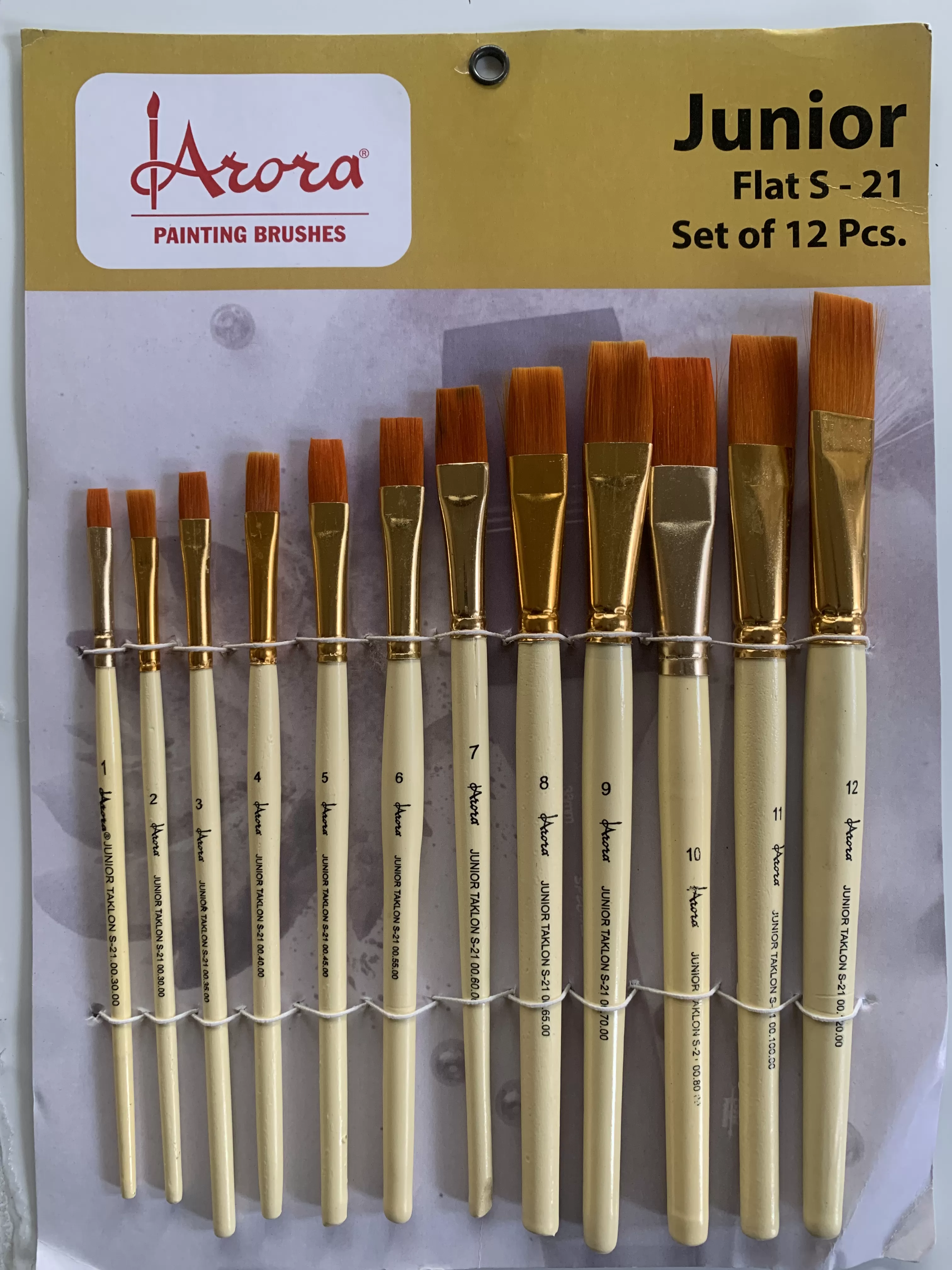 ARORA BRUSH FLAT SET OF 12  FOR  ‎WATER COLOUR , ACRYLIC