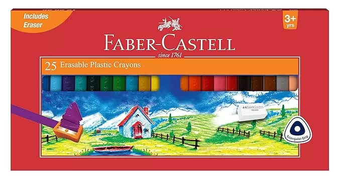 FABER CASTELL ERASABLE CRAYONS 70MM