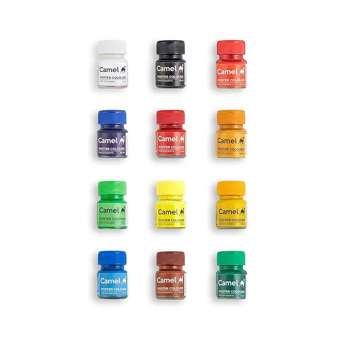 CAMEL STUDENT POSTER COLOR - 10ML EACH, 12 SHADES