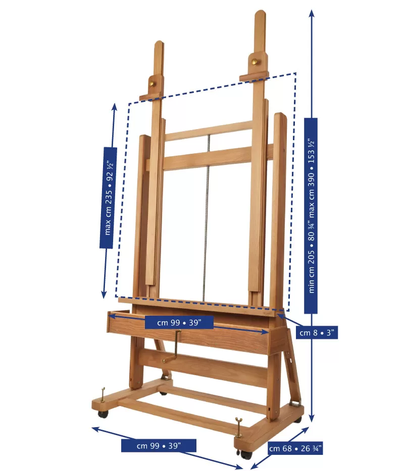 STUDIO EASEL DOUBLE MAST WITH CRANK