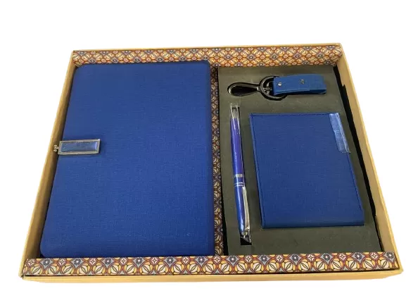 LEATHER BOOK & WALLET & PEN & KEYCHAIN NOBLE GIFT SET