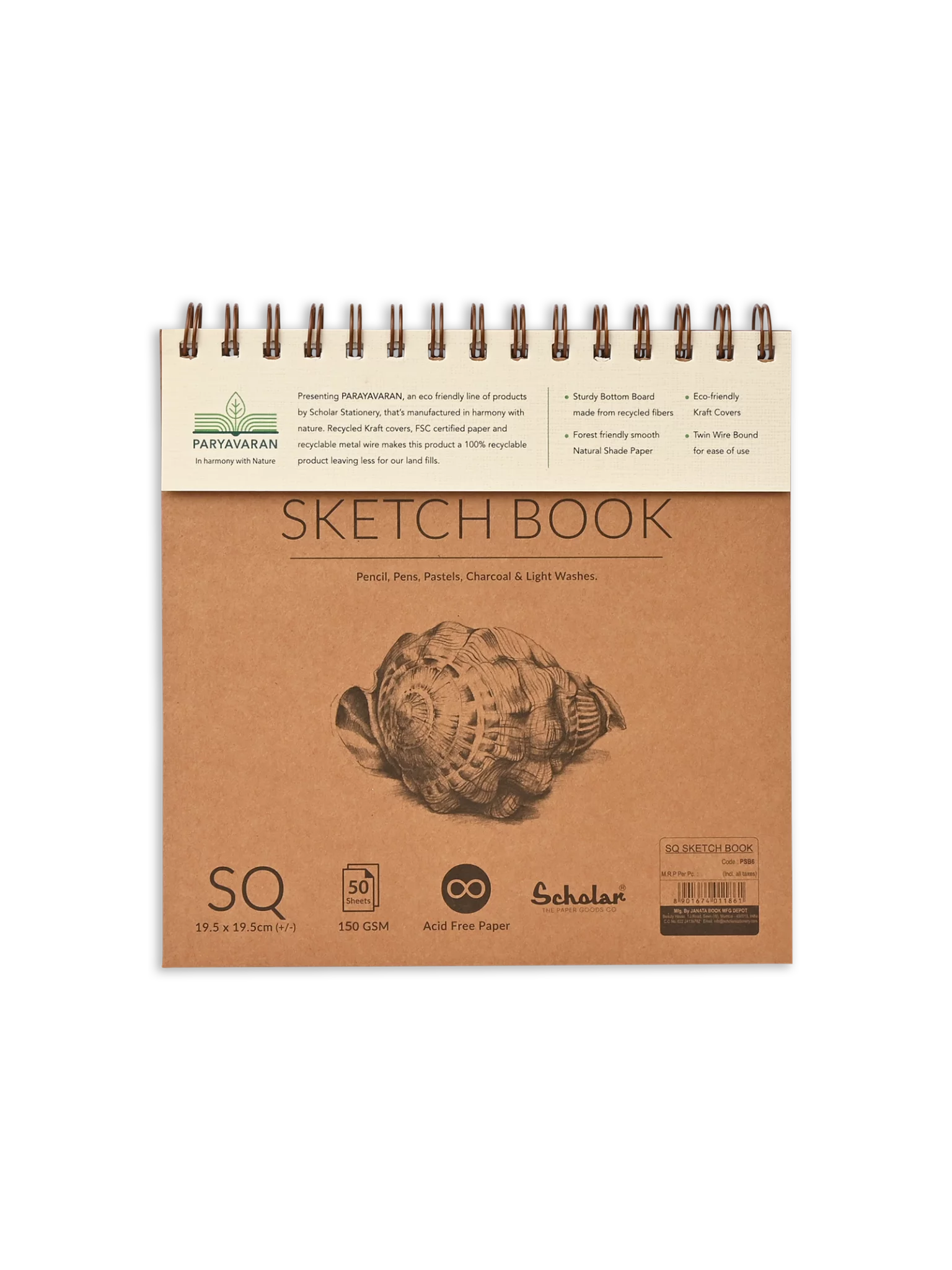 150 GSM PARYAVARAN SKETCH BOOK (PSB) 50 SHEET