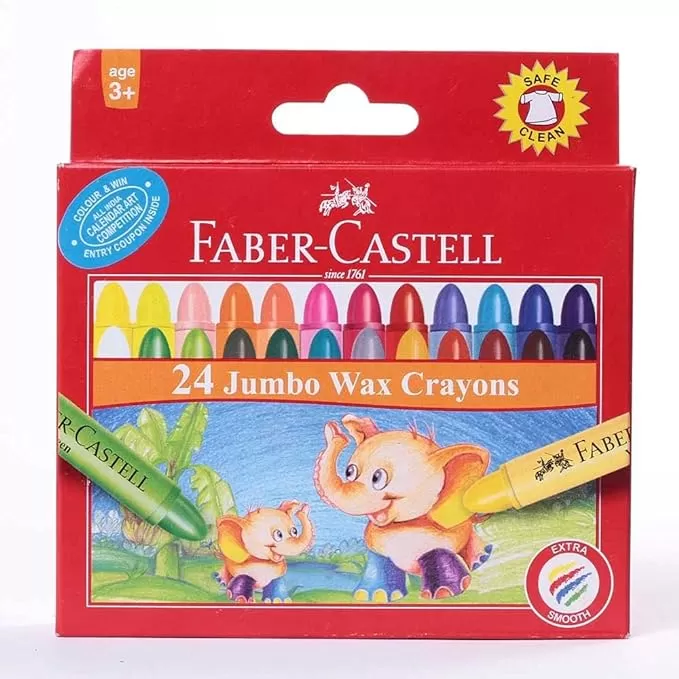 FABER CASTELL WAX CRAYON JUMBO 90MM