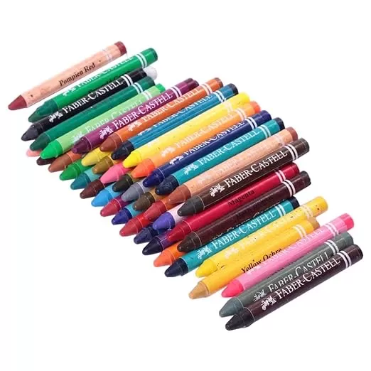 FABER CASTELL WAX CRAYON REG LONG 75MM 16COL SET