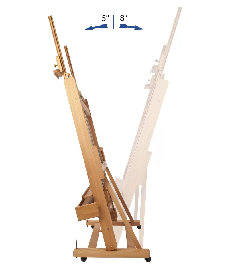 STUDIO EASEL DOUBLE MAST WITH CRANK FOR ELEVATION & INCLINATION