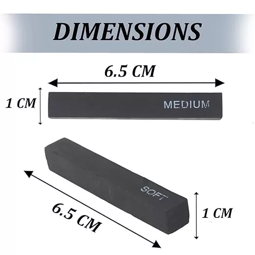 DRAWING SHADING COMPRESSED CHARCOAL STICKS, 6 PIECE