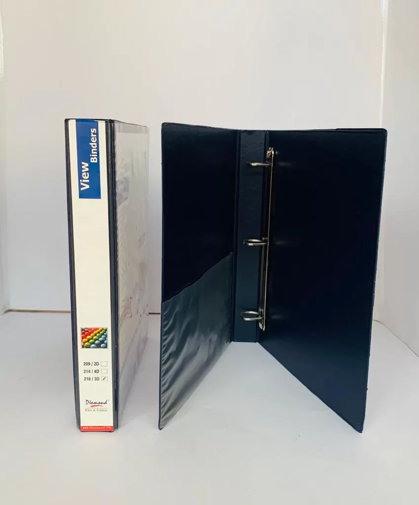 DIAMOND FILE RING BINDER  PVC IMPORTED  CLEAR TOP 1 INCH