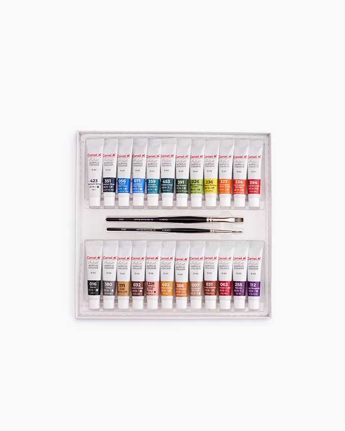 CAMEL ARTIST ACRYLIC COLOURS 24 X 9ML